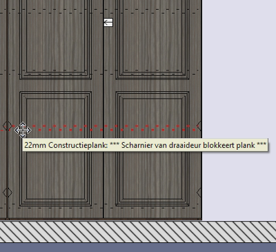 Conflict tussen plank en scharnier