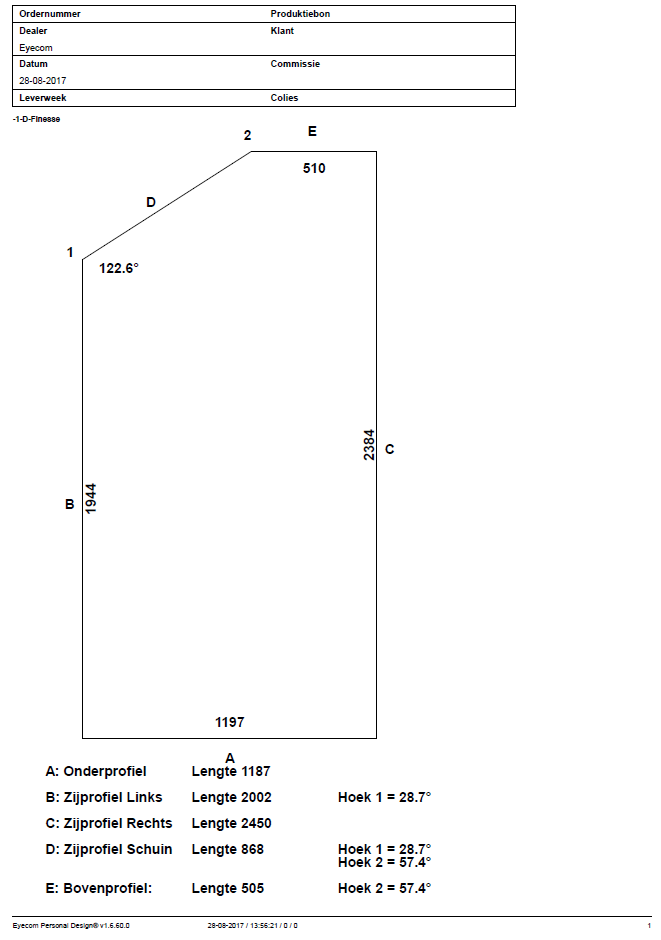 afgeschuinde deur produktie maten